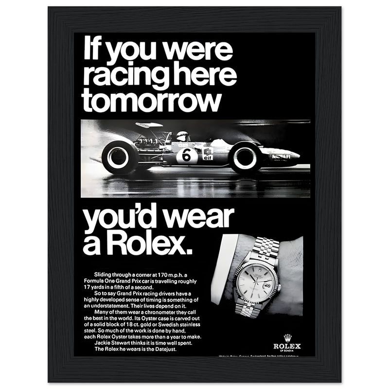 Rolex Racing Vintage Poster Ad