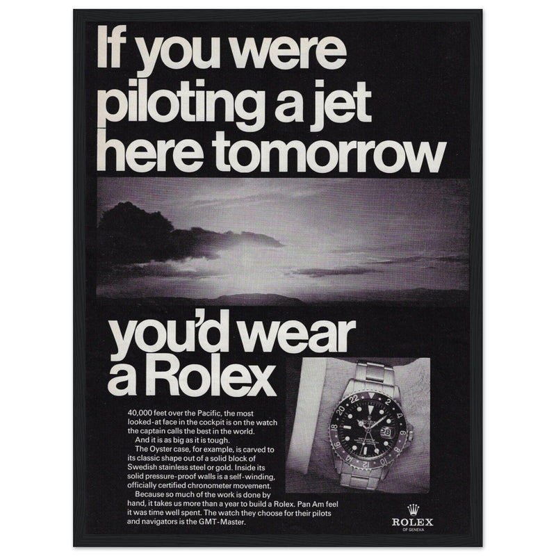 Rolex Jet Pilot Vintage Poster Ad