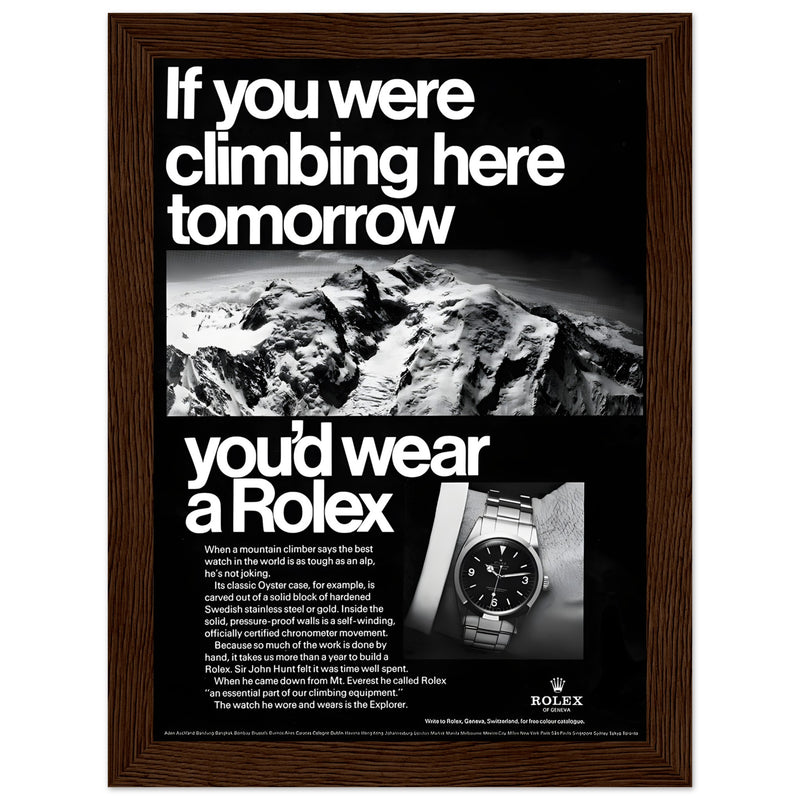 Rolex Explorer Everest Vintage Poster Ad