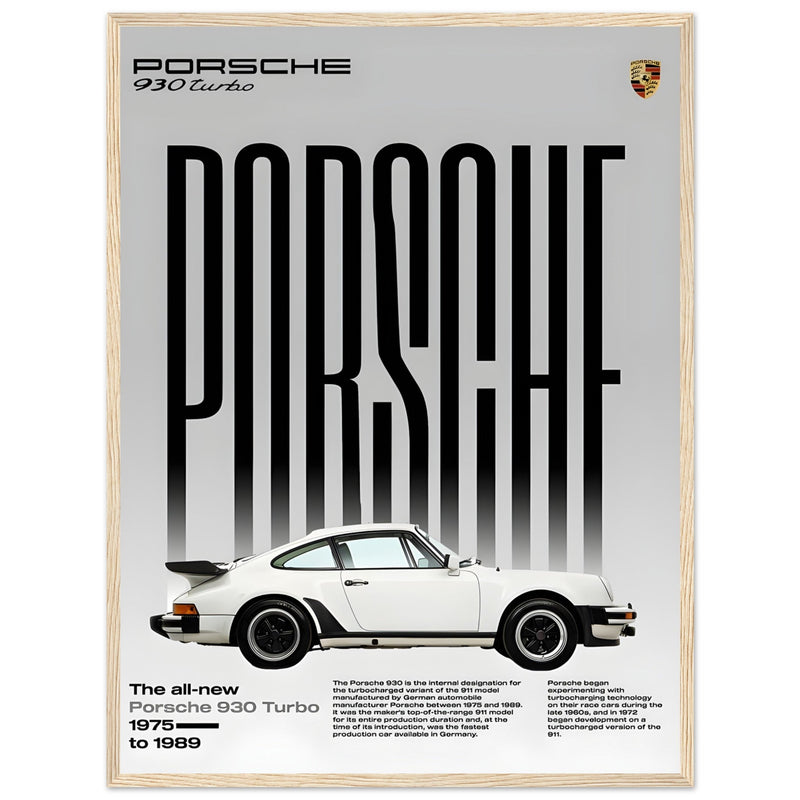 Porsche 930 Turbo 1975 Vintage Poster Ad