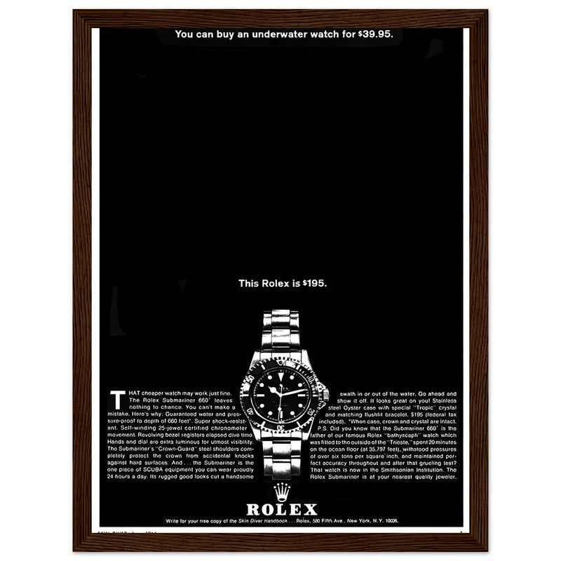 Rolex Submariner Vintage Poster Ad