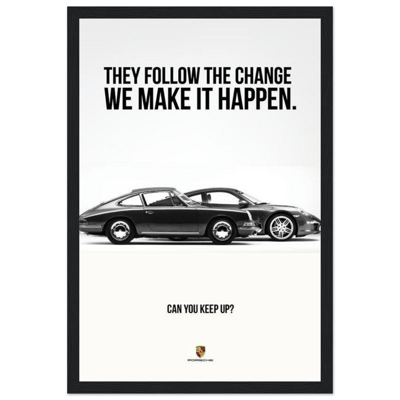 Porsche Can You Keep Up Vintage Poster Ad
