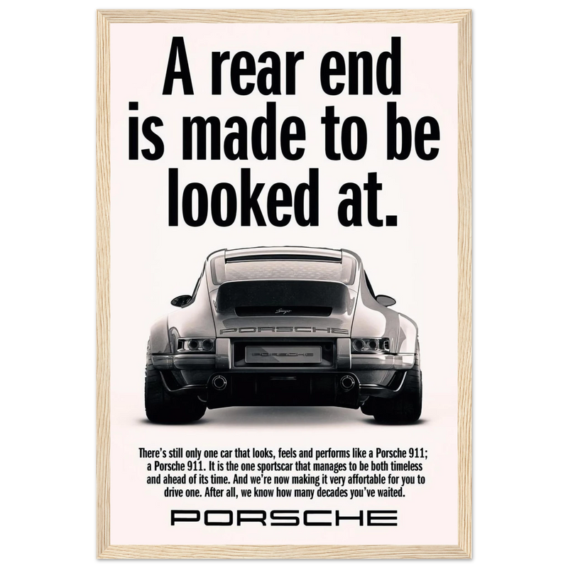 Porsche 911 Vintage Poster - Rear End