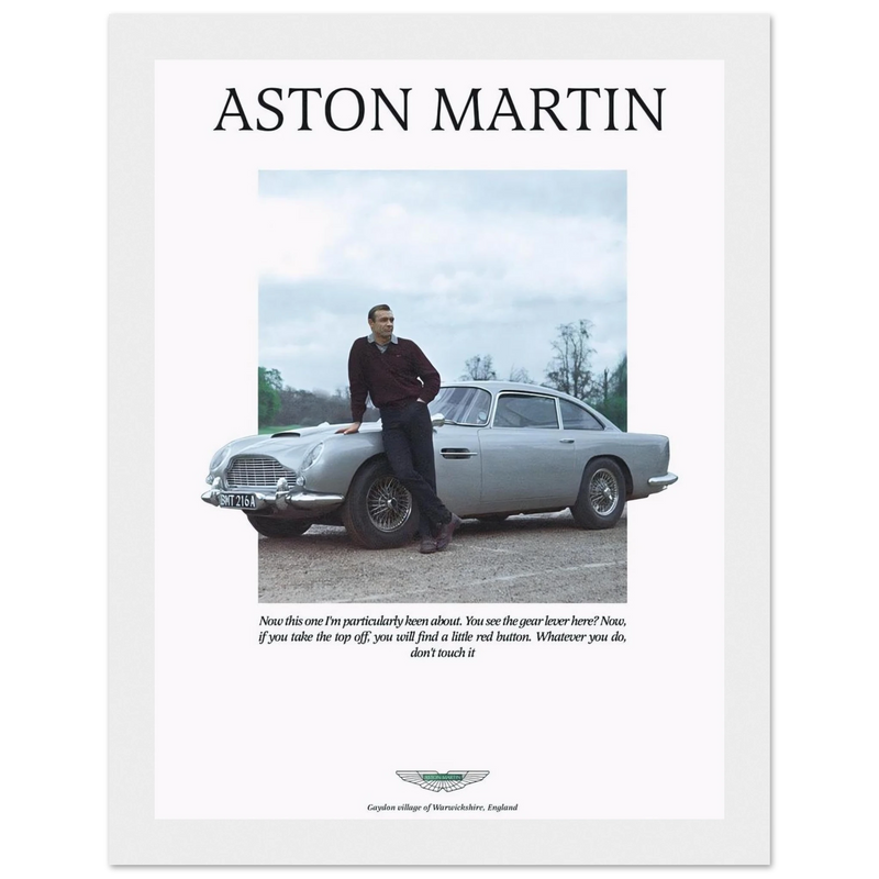 Aston Martin Vintage Poster Ad - 1964 James Bond Goldfinger