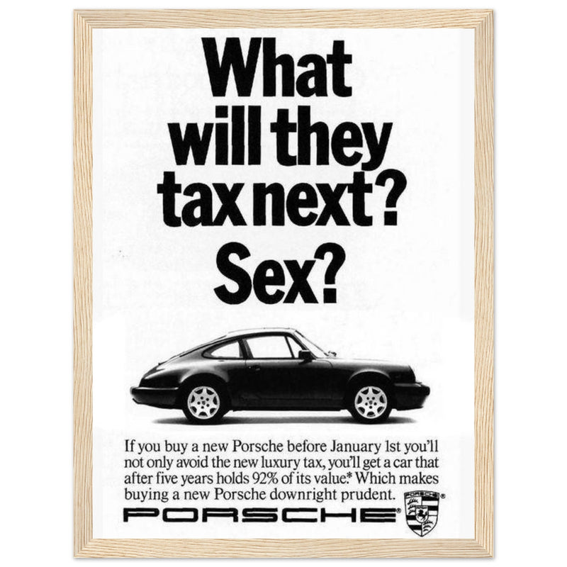 Porsche Tax Vintage Poster Ad