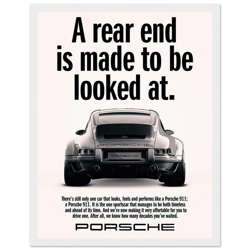 Porsche 911 Vintage Poster - Rear End