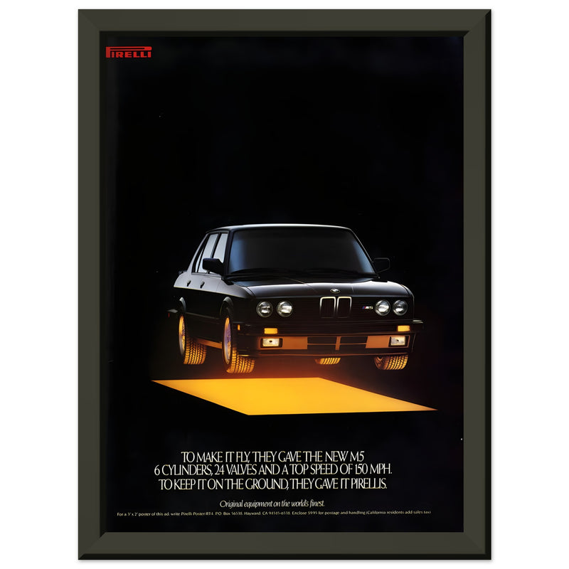 Pirelli BWM M5 Vintage Advertisement Poster