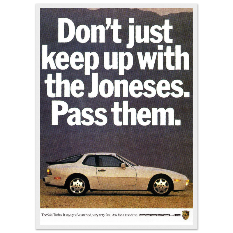 Porsche Turbo 944 Vintage Ad Poster