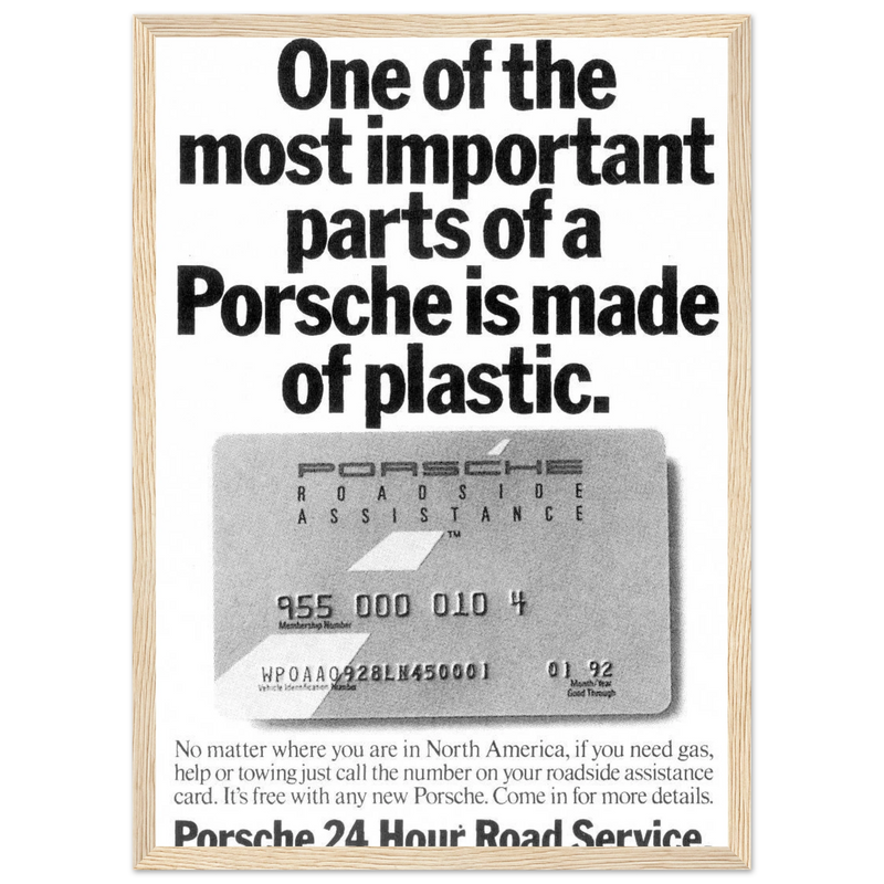 Porsche - 24 Hour Road Service Vintage Poster Ad
