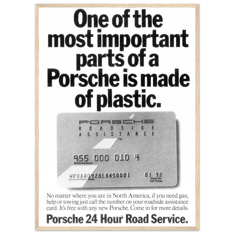 Porsche - 24 Hour Road Service Vintage Poster Ad