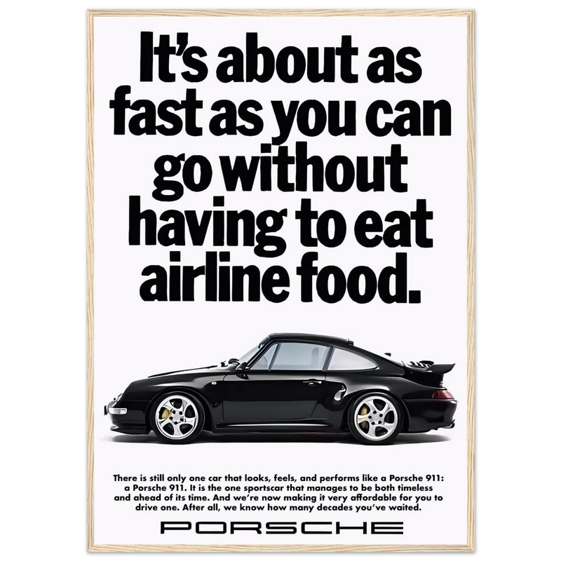 Porsche 911 Vintage Poster - Airline Food