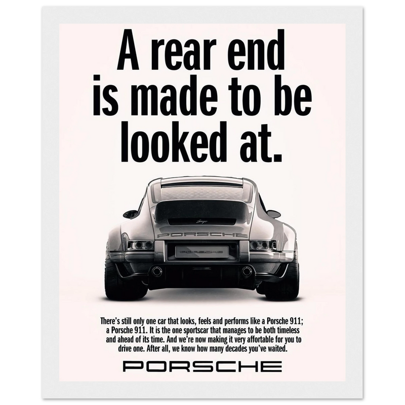 Porsche 911 Vintage Poster - Rear End