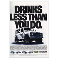 Land Rover Defender Drinks Less Than You Do Vintage Poster Ad