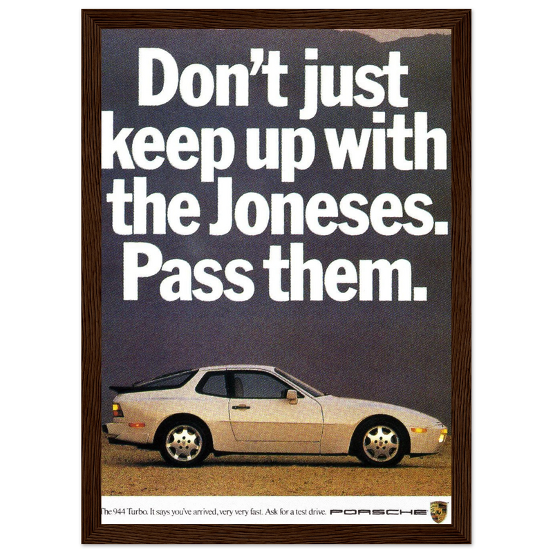 Porsche Turbo 944 Vintage Ad Poster