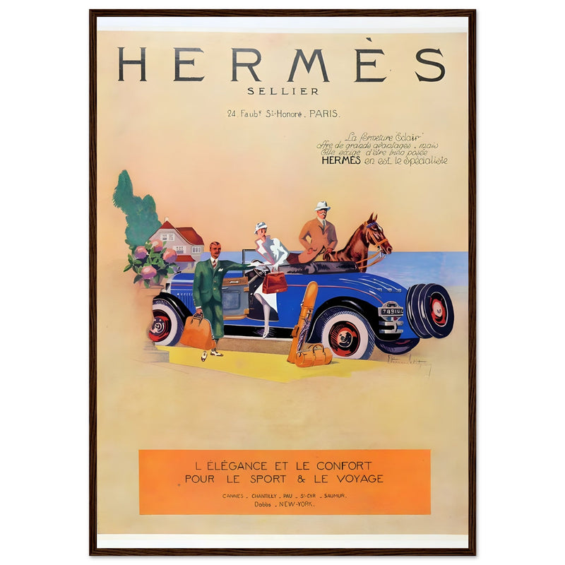 Hermes Paris Car Vintage Poster Ad