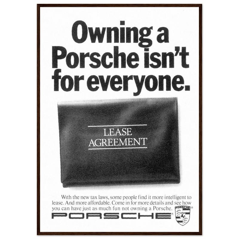 Porsche - It's not for everyone Vintage Poster Ad