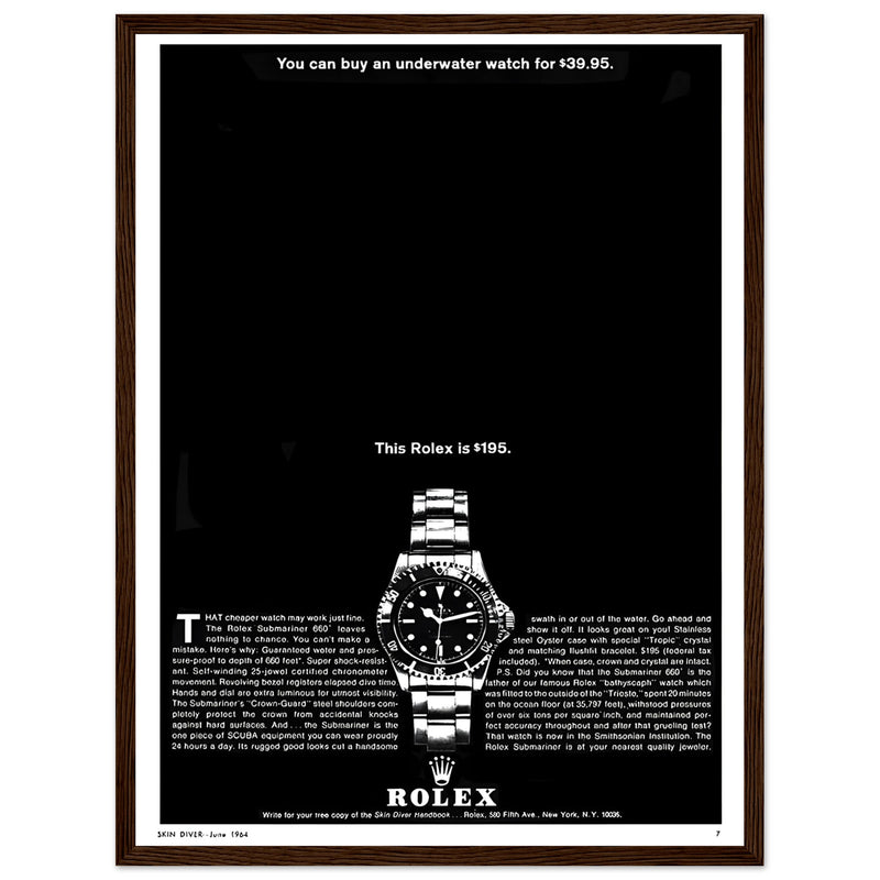 Rolex Submariner Vintage Poster Ad