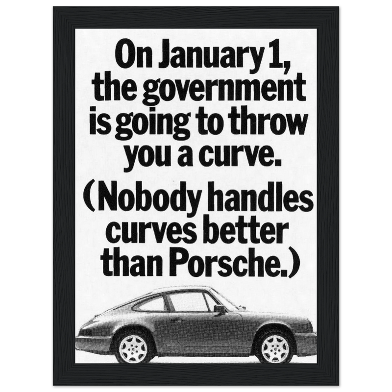 Porsche 911 Nobody Handles Curves Better Vintage Poster Ad