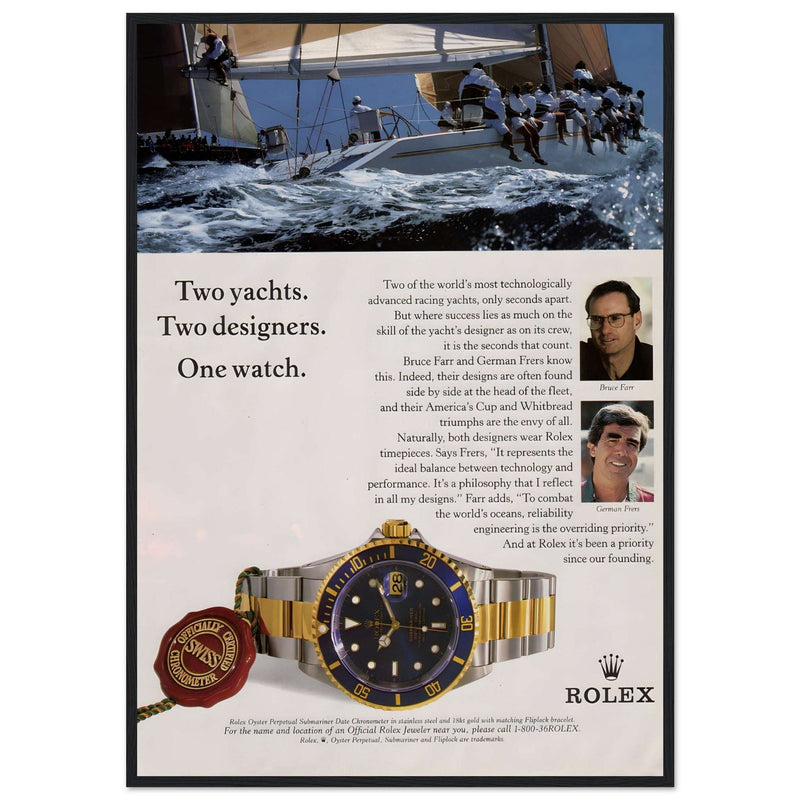 Rolex Yacht Submariner Vintage Poster Ad