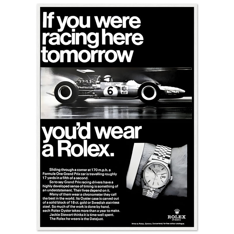 Rolex Racing Vintage Poster Ad