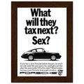 Porsche Tax Vintage Poster Ad