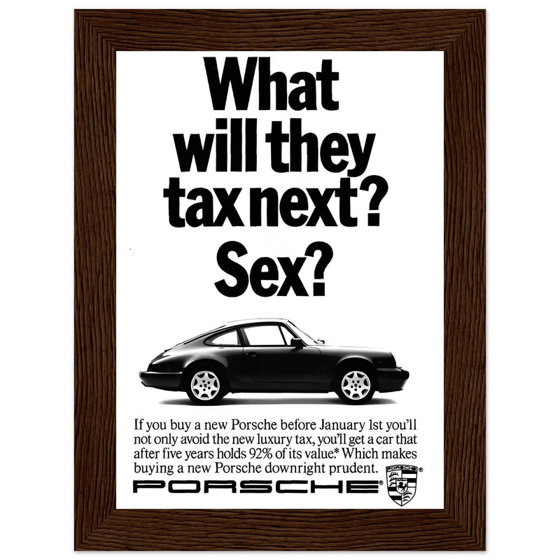 Porsche Tax Vintage Poster Ad