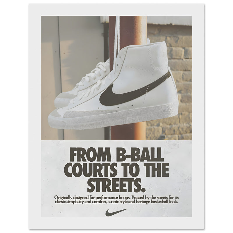 Nike Court to the streets Vintage Poster Ad