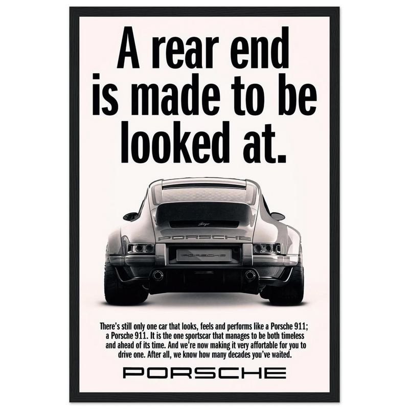 Porsche 911 Vintage Poster - Rear End
