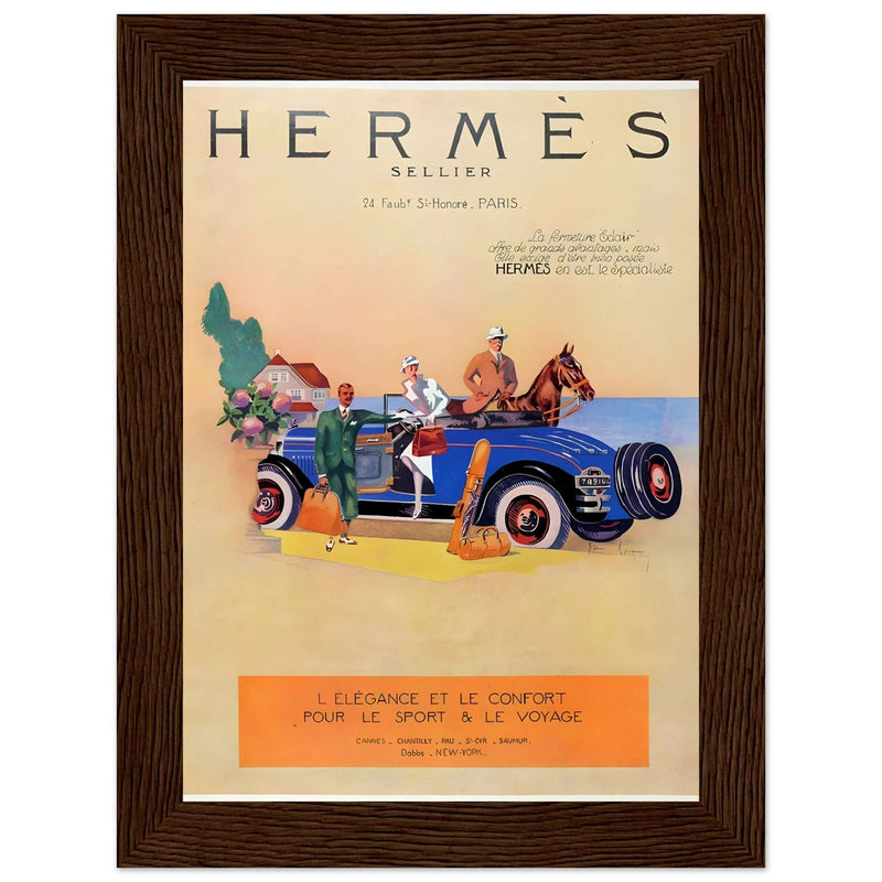 Hermes Paris Car Vintage Poster Ad