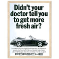 Porsche 911 Fresh Air Vintage Poster Ad