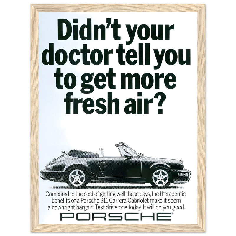 Porsche 911 Fresh Air Vintage Poster Ad