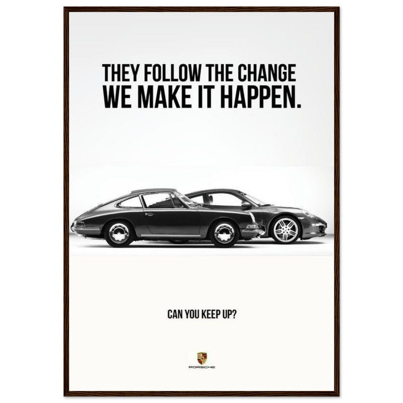 Porsche Can You Keep Up Vintage Poster Ad
