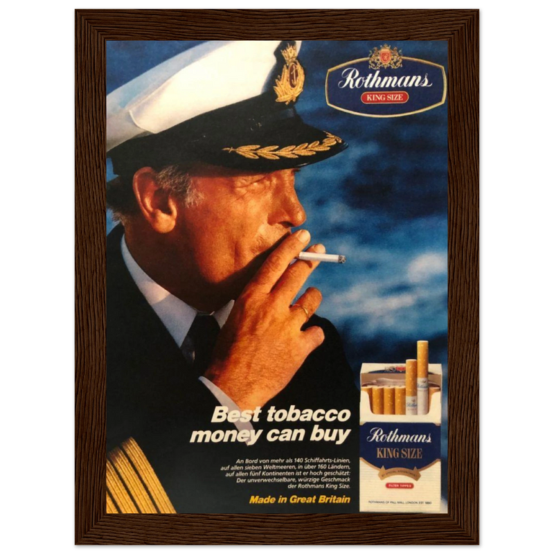 Rothmans King Size Best Tobacco Money Can Buy Vintage Poster Ad