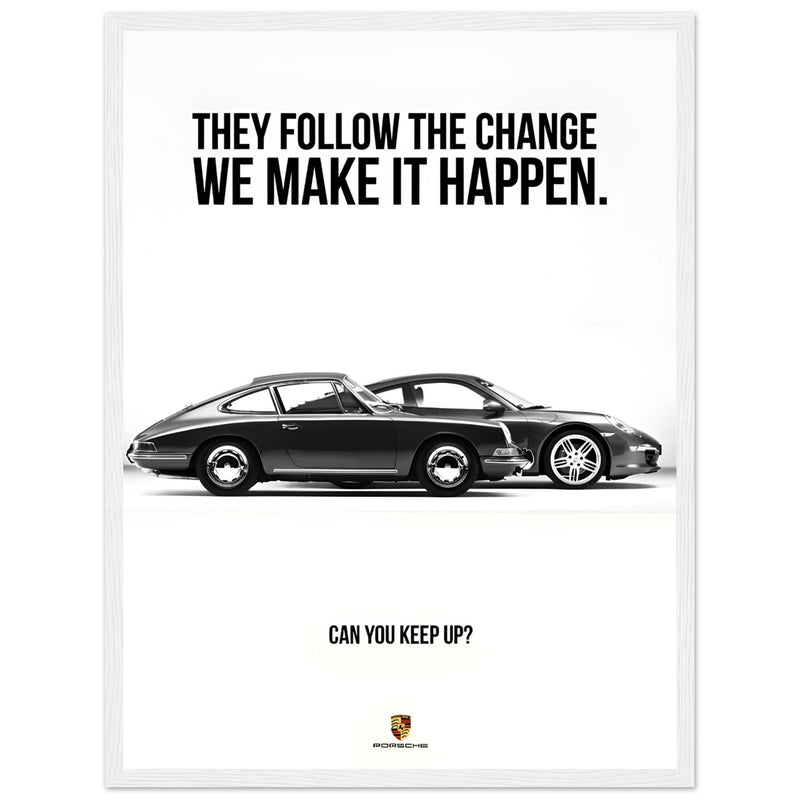 Porsche Can You Keep Up Vintage Poster Ad