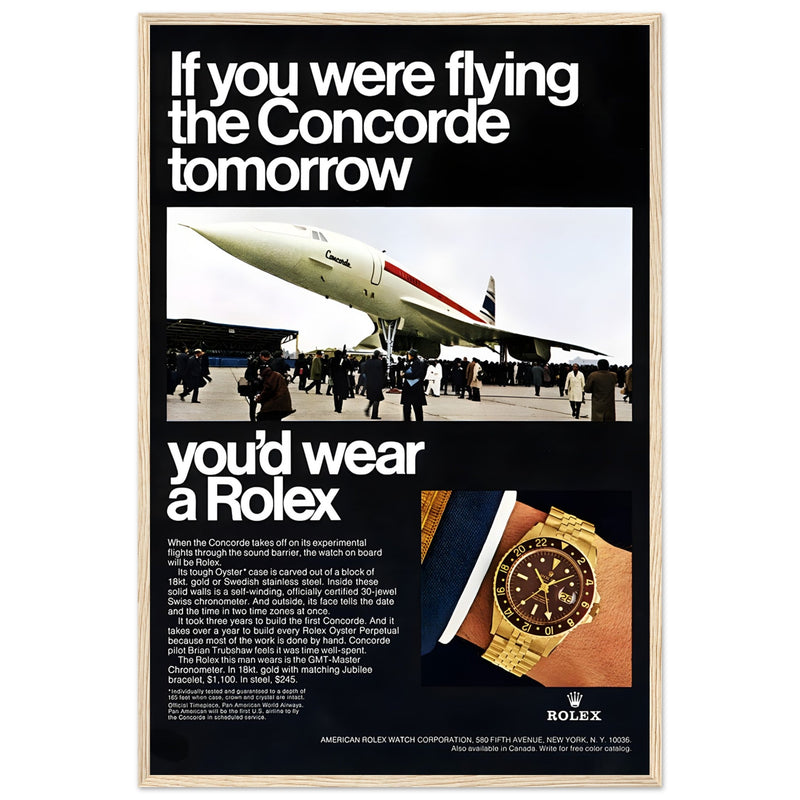 Rolex Oyster Perpetual Concorde Vintage Poster Ad