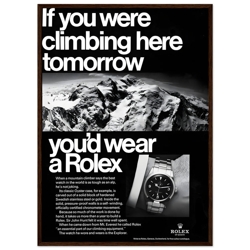 Rolex Explorer Everest Vintage Poster Ad