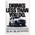 Land Rover Defender Drinks Less Than You Do Vintage Poster Ad