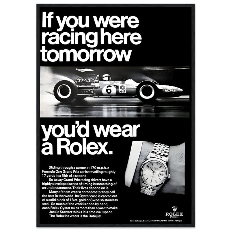 Rolex Racing Vintage Poster Ad