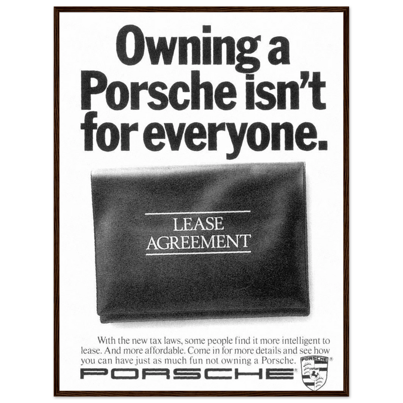 Porsche - It's not for everyone Vintage Poster Ad