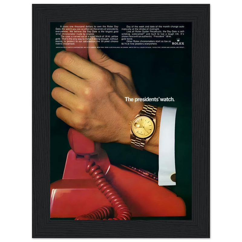 Rolex Day-Date The President's Watch Vintage Poster Ad