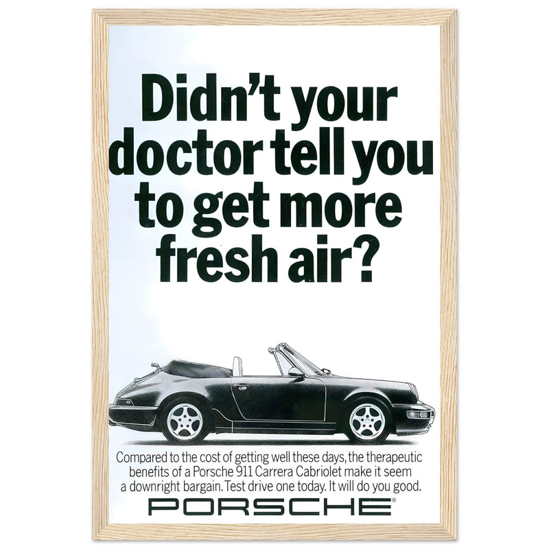 Porsche 911 Fresh Air Vintage Poster Ad