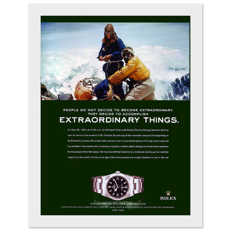 Rolex Oyster Perpetual Explorer Vintage Poster Ad