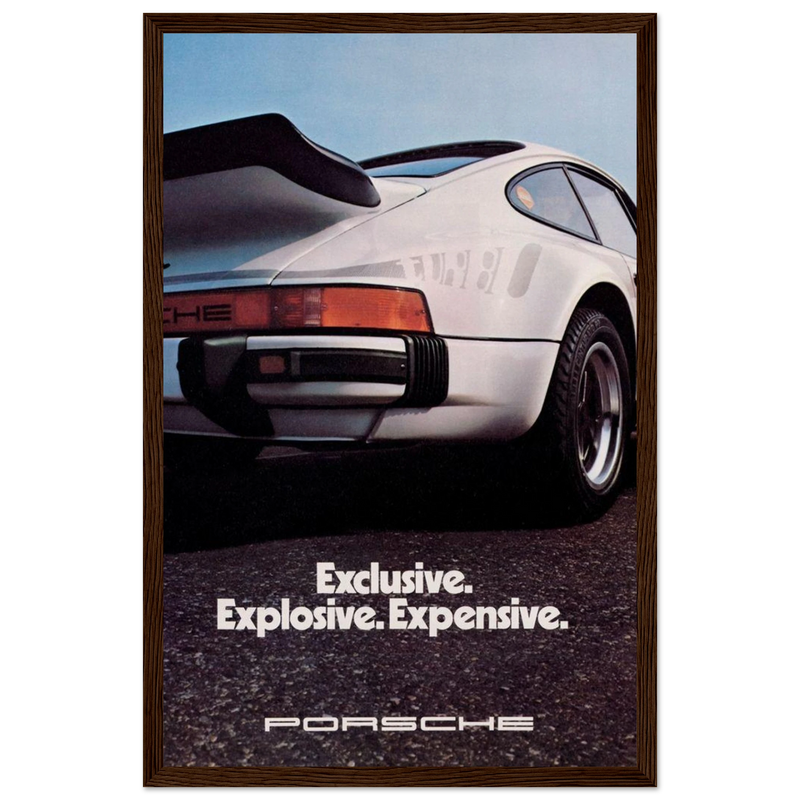 Porsche - Exclusive, Explosive, Expensive Vintage Poster
