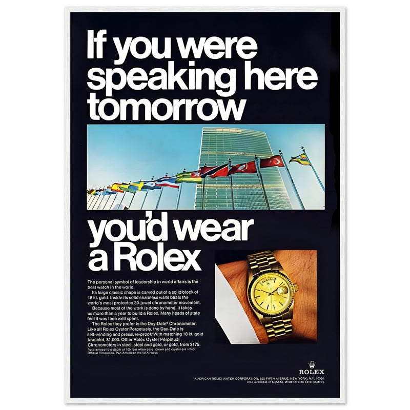 Rolex Day-Date UN Vintage Poster Ad
