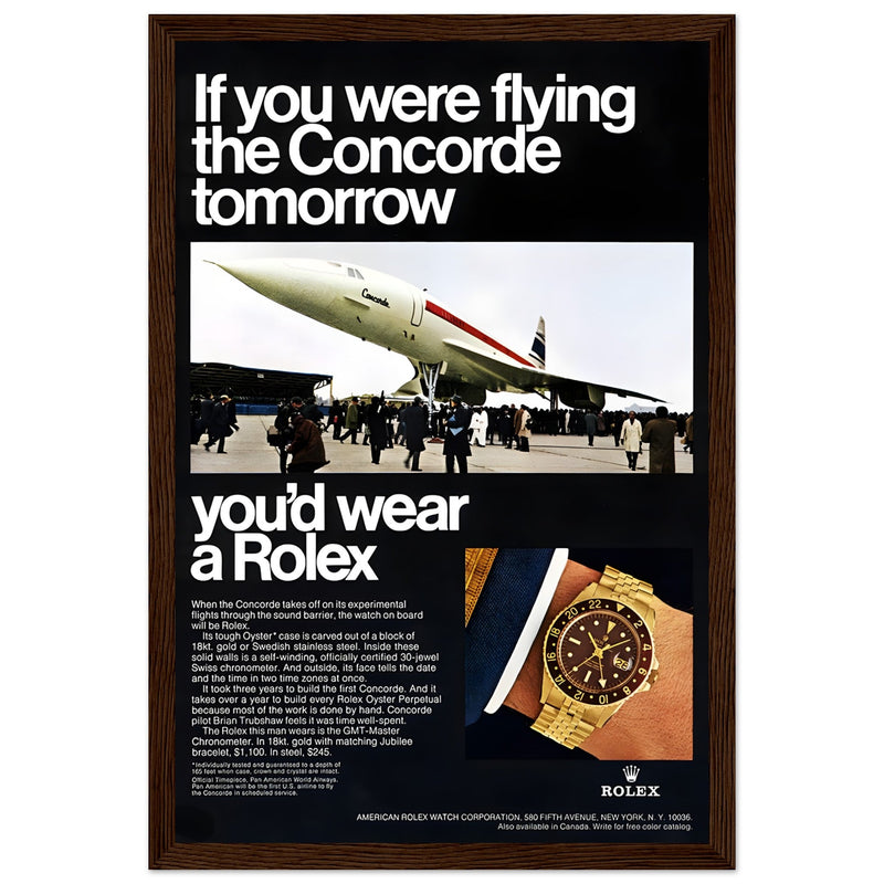 Rolex Oyster Perpetual Concorde Vintage Poster Ad
