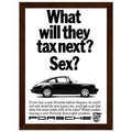 Porsche Tax Vintage Poster Ad