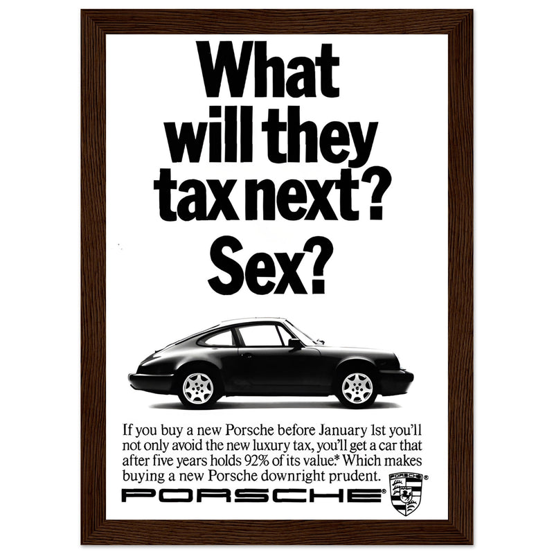 Porsche Tax Vintage Poster Ad