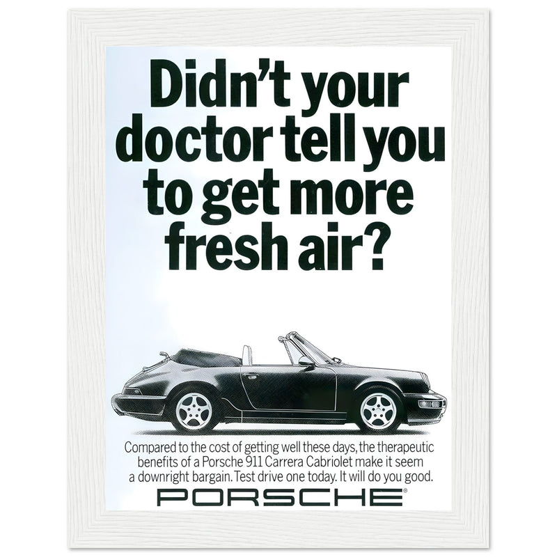Porsche 911 Fresh Air Vintage Poster Ad
