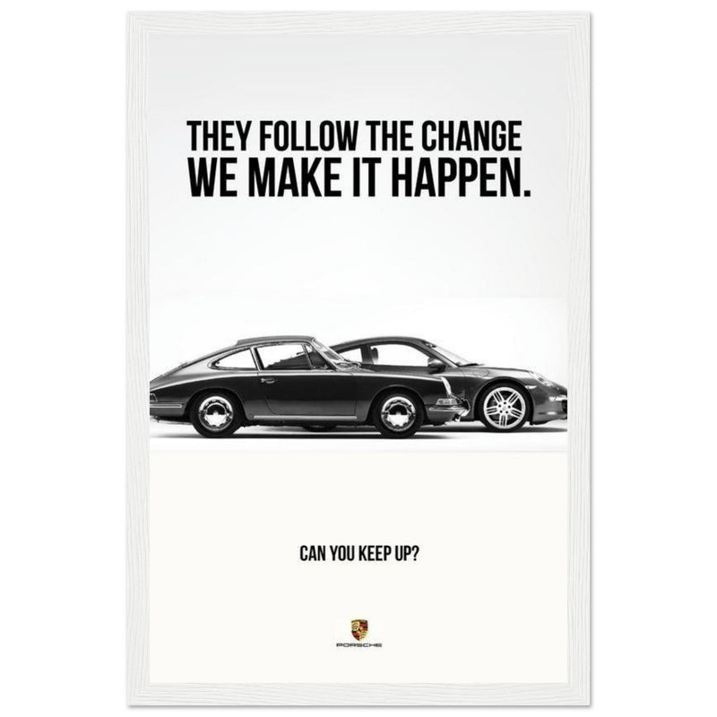 Porsche Can You Keep Up Vintage Poster Ad