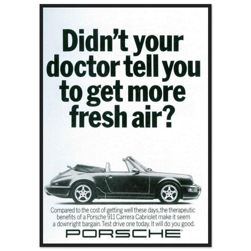 Porsche 911 Fresh Air Vintage Poster Ad